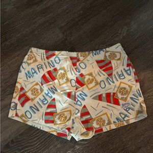 Vintage Jantzen Marino Print Men’s Swim Shorts - White with Red & Blue